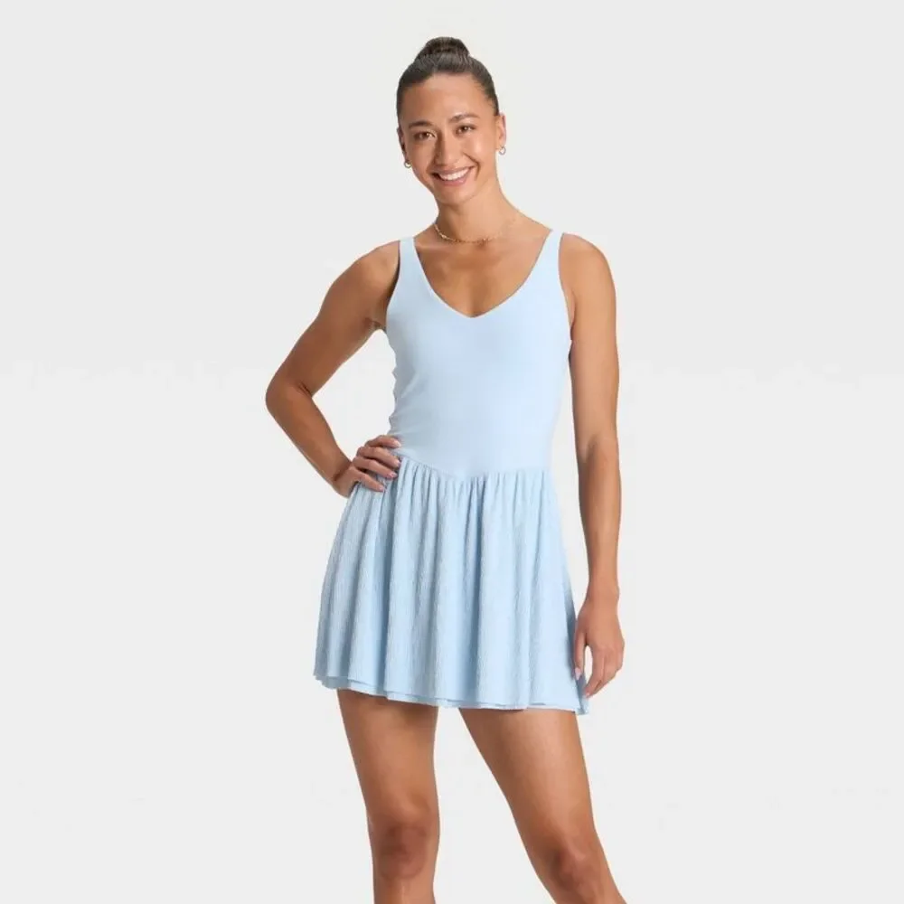 Women's Knit Plisse Active Dress - All In Motion Light Blue XS